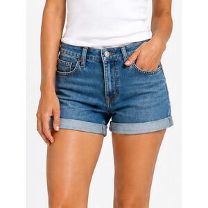 DKNY Jeans Cuffed Denim Shorts Size 4 Blue Mid Rise